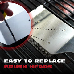 BBQ-AID long wooden handle showcased for comfortable two-handed use.