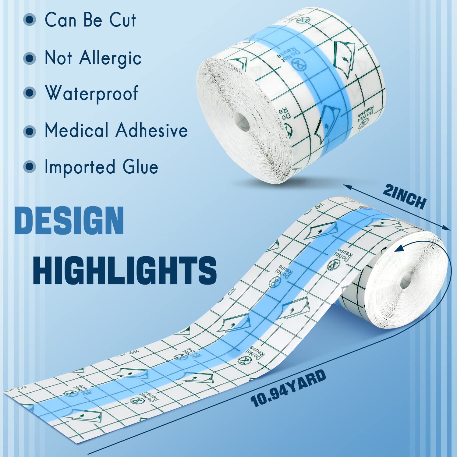 BBTO transparent bandage applied on skin to protect fresh tattoo.