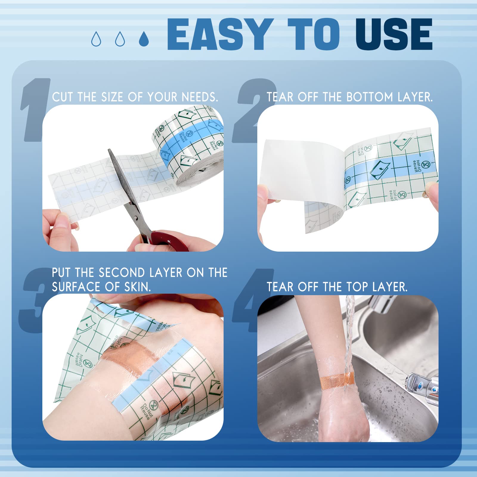 BBTO bandage on skin during swimming shows waterproof performance.