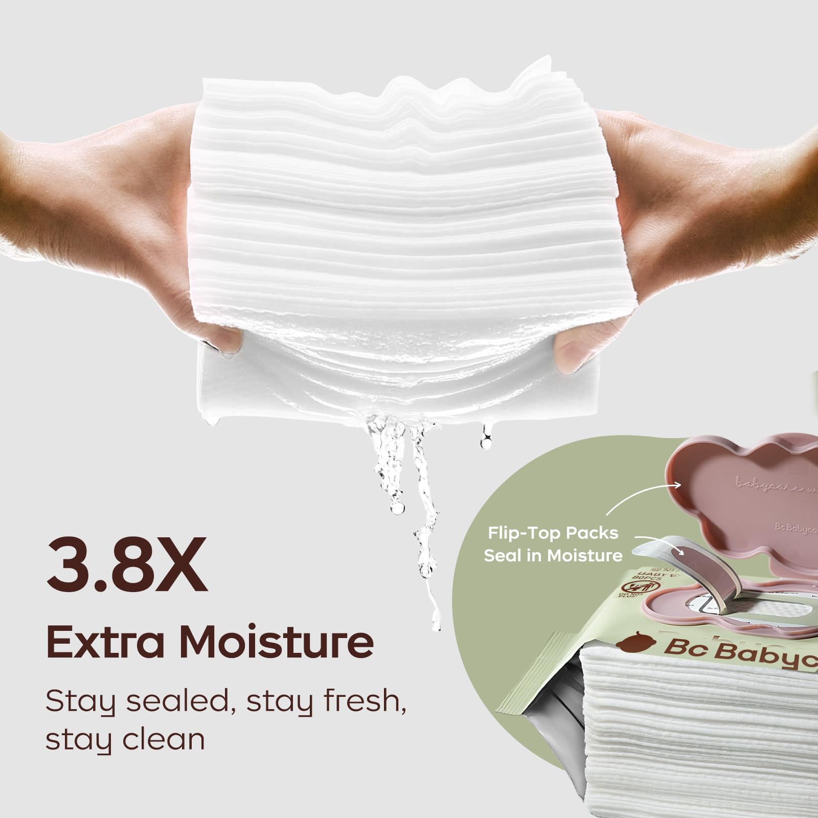 Bc Babycare Cloud Moist Wipes jojoba-oil infusion nourishes and hydrates.