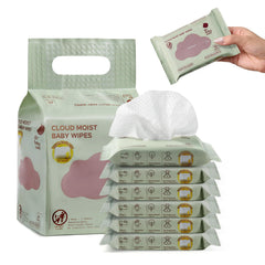 Bc Babycare Cloud Moist Wipes travel pack, compact for on-the-go cleanups.