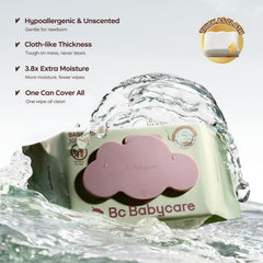 Bc Babycare Cloud Moist Wipes xl-size for broader coverage during cleanups.