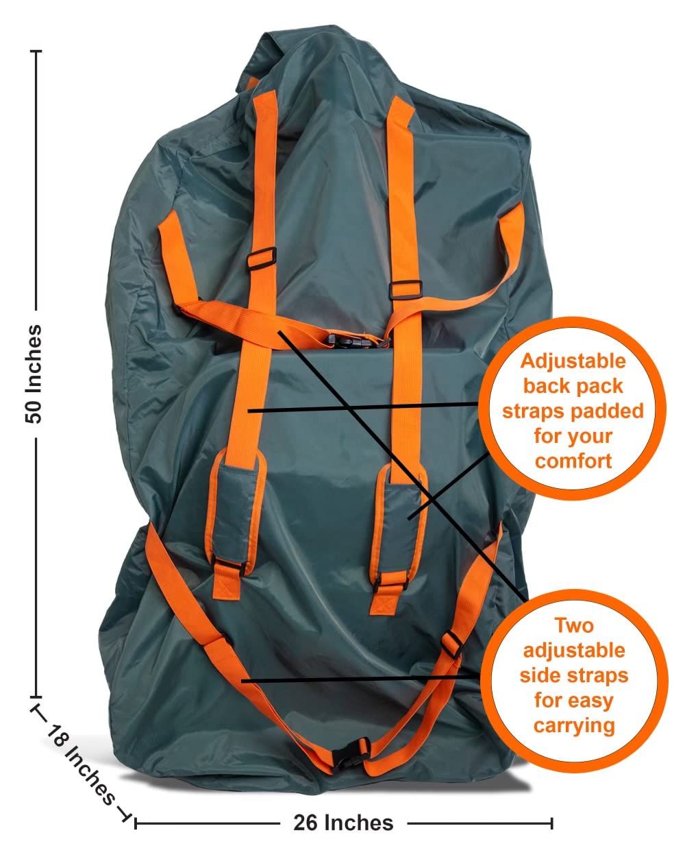 BC Stroller Bag keeps wagons clean in garage storage