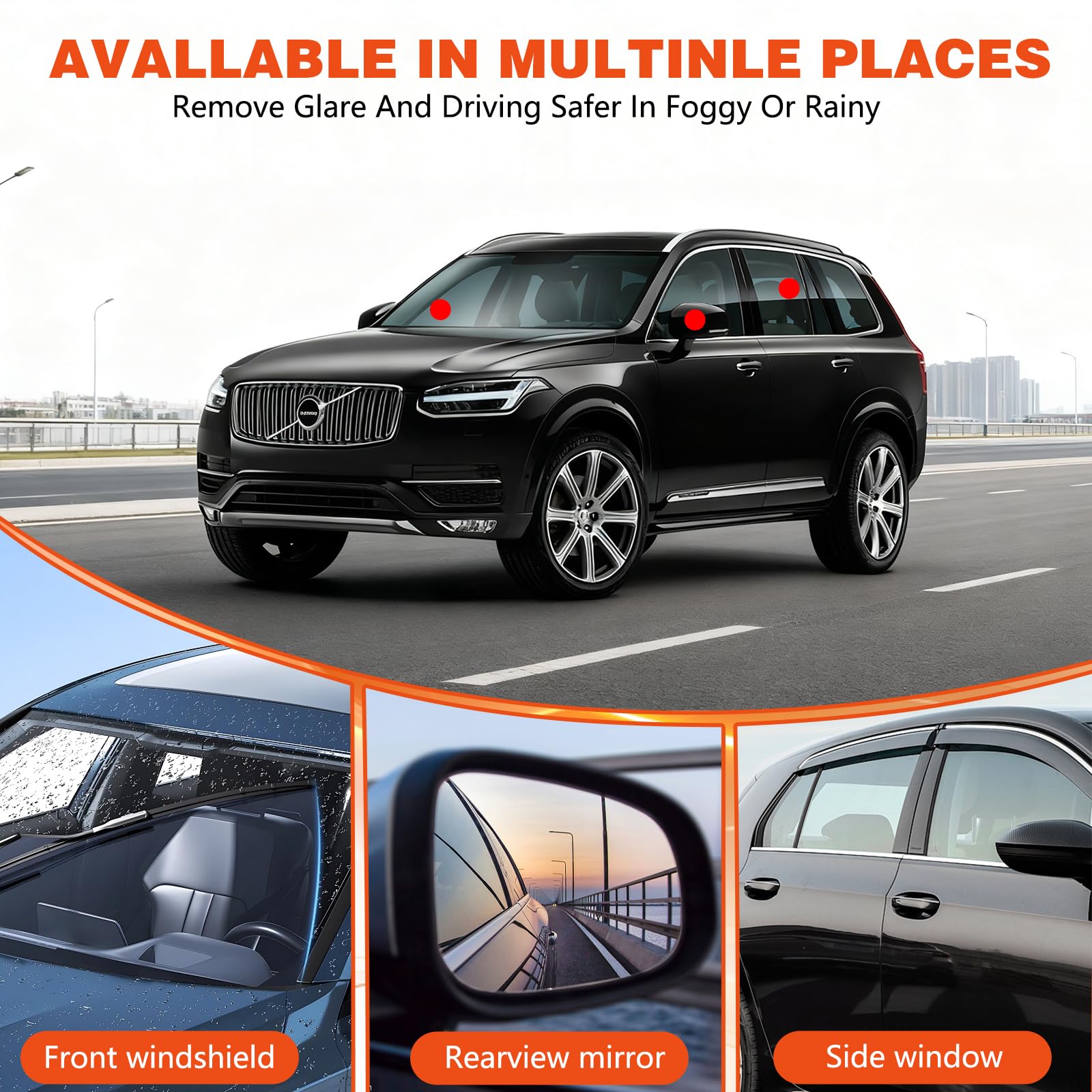 BCBU anti-fog coating provides better visibility during rain or mist.