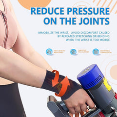 Bchois wrist brace with two Velcro sections supports top and bottom for stability.