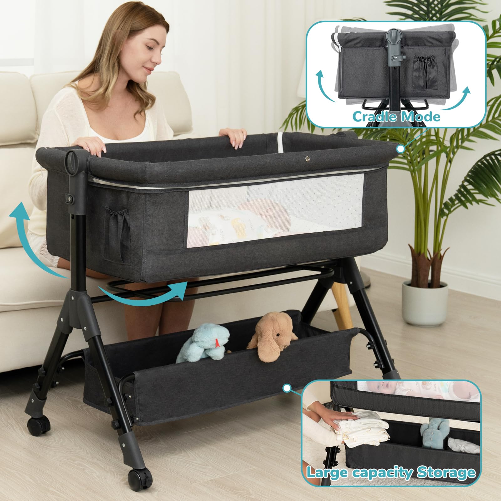 BCOL Bassinet with mosquito net to protect during nap time