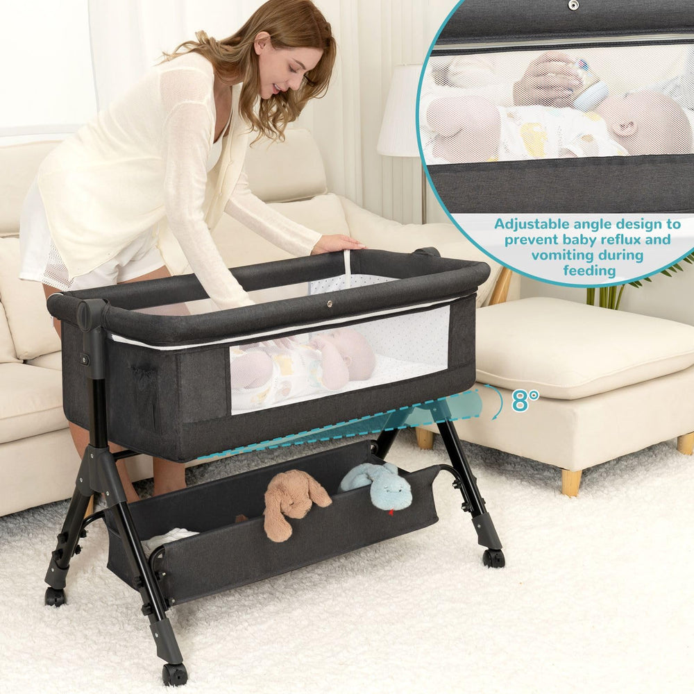 BCOL Baby Bassinet in rocking mode for gentle soothing