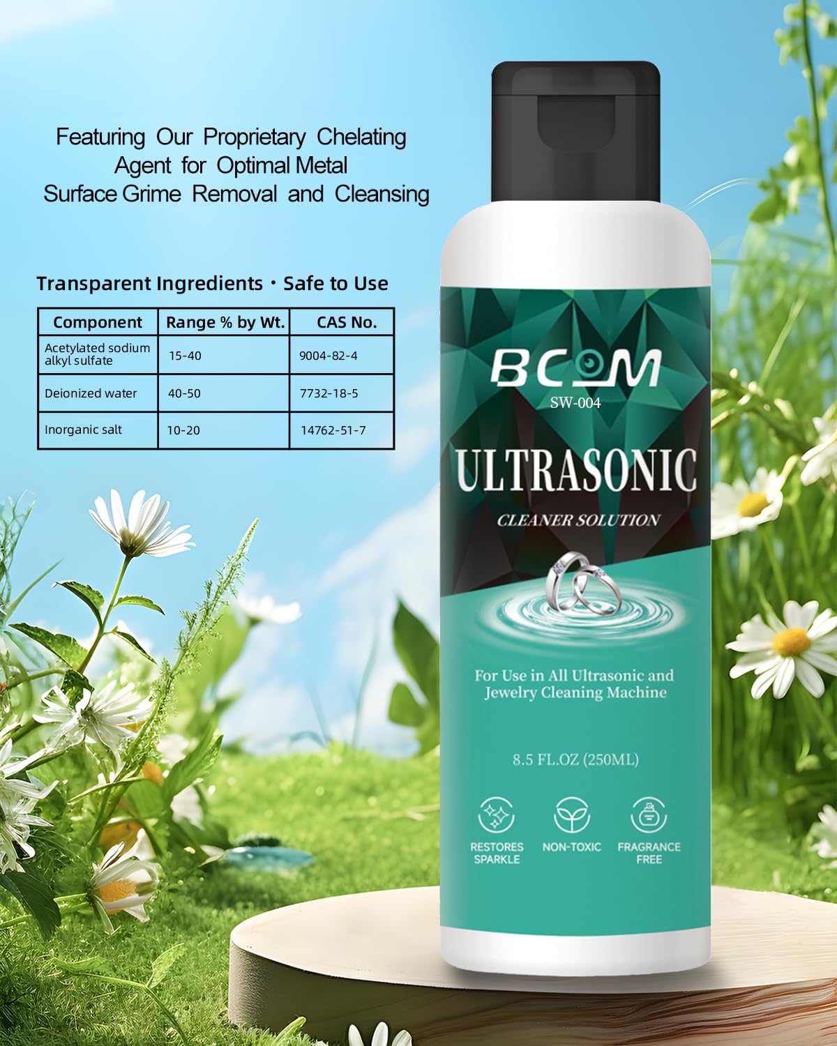 Bcom Eyeglasses cleaning with solution delivers spotless, clear lenses.