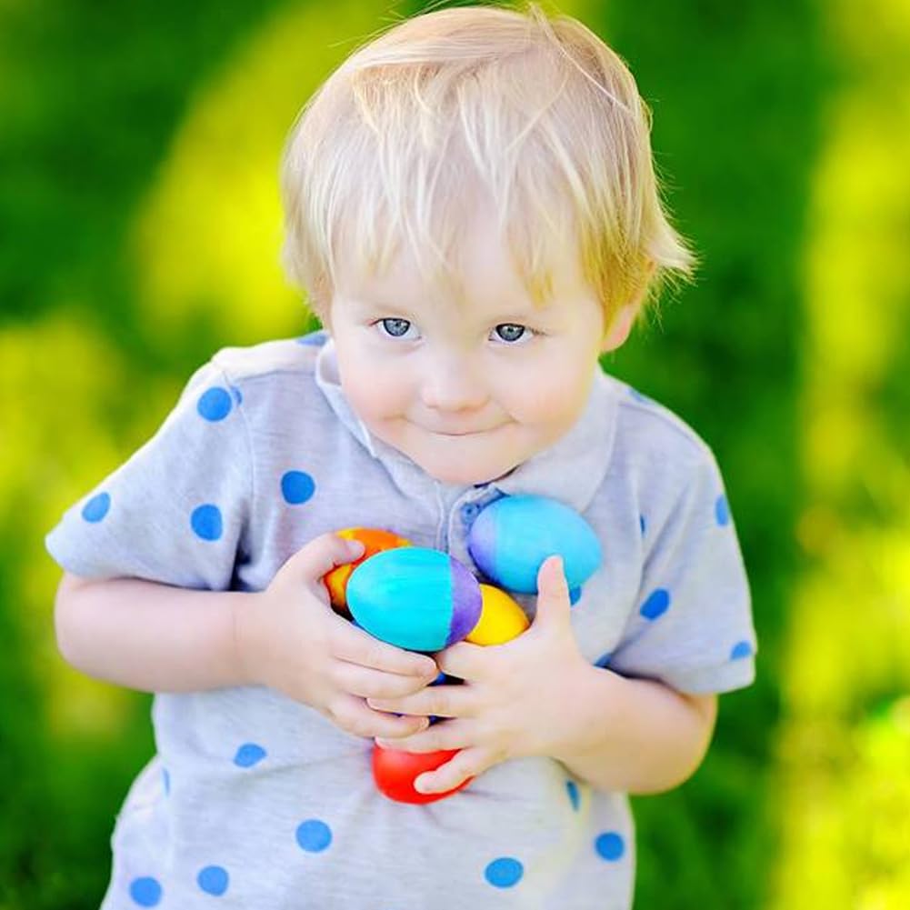 BCUEIDO wooden eggs for kids’ pretend play and learning crafts