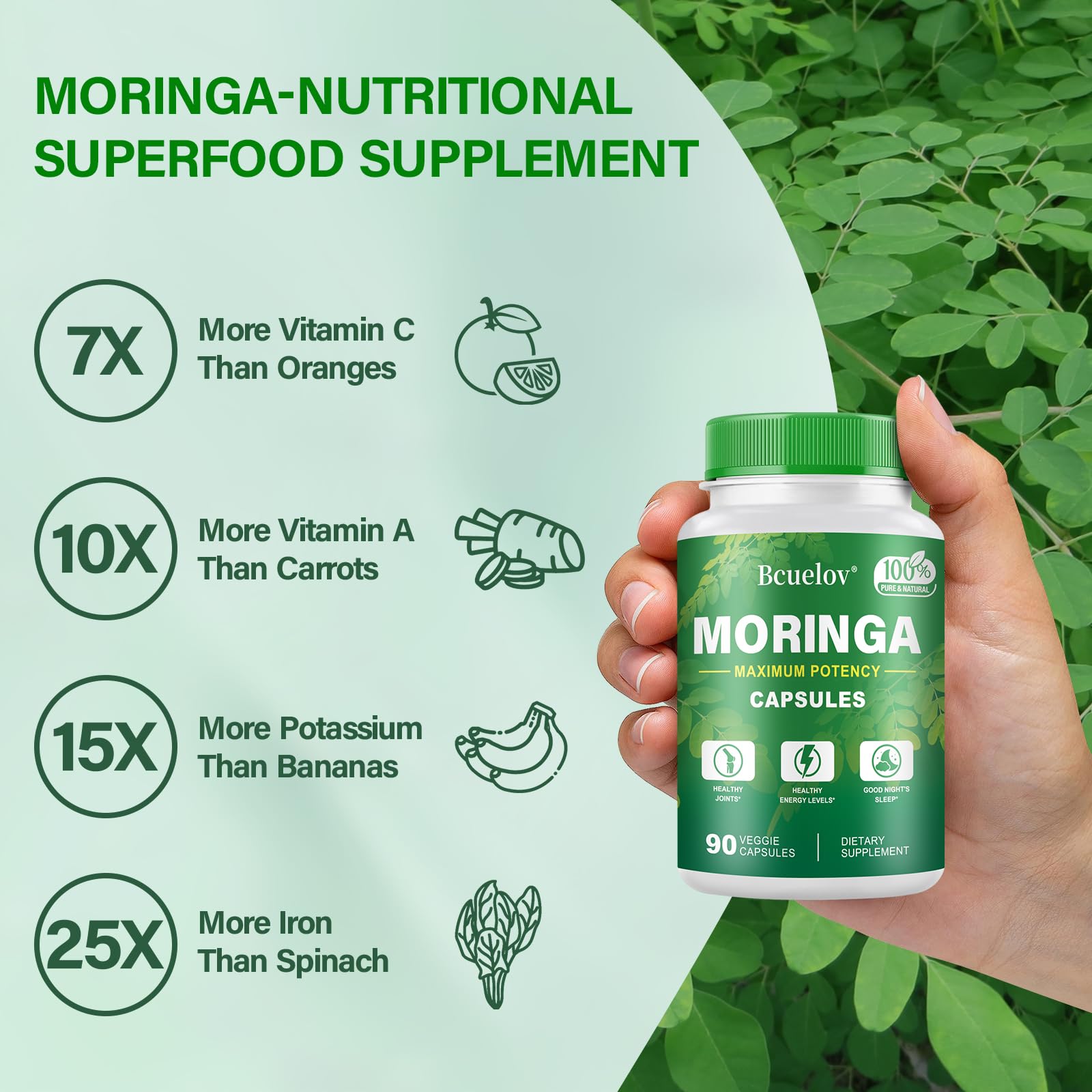 Bcuelov Moringa capsules daily use setup suggests simple routine.