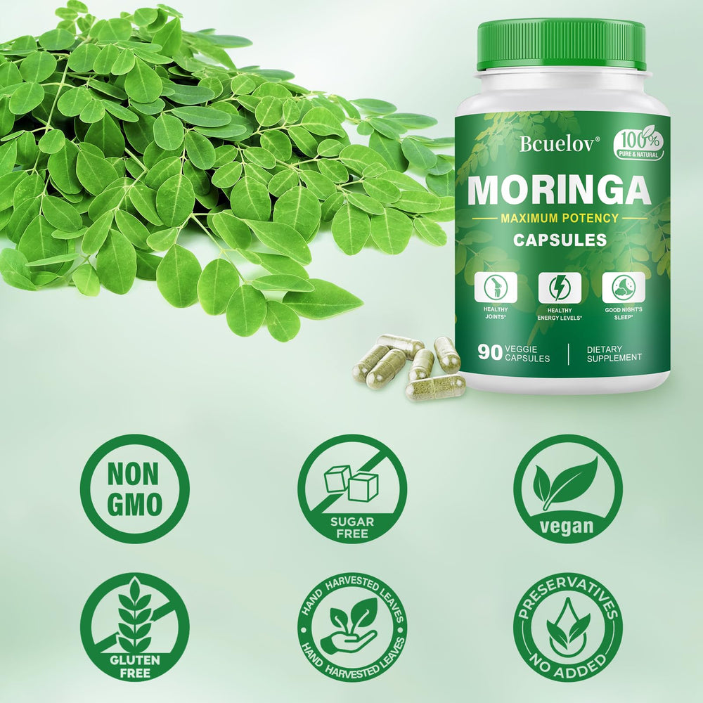 Bcuelov Moringa Capsules third party testing badge signals safety and quality