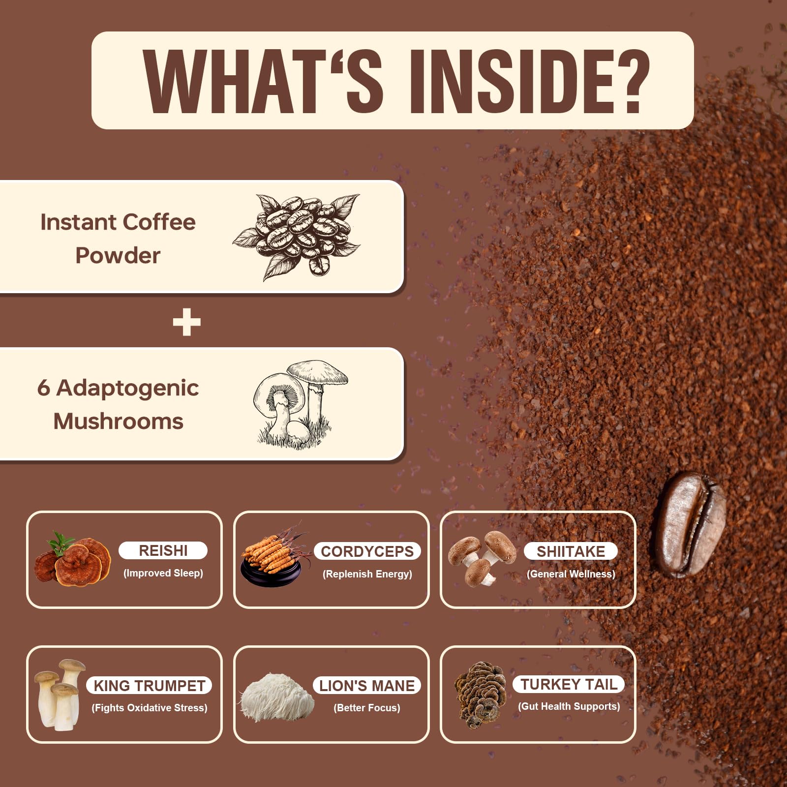 Bcuelov Mushroom Coffee with MCT oil emulsifies for balanced energy.