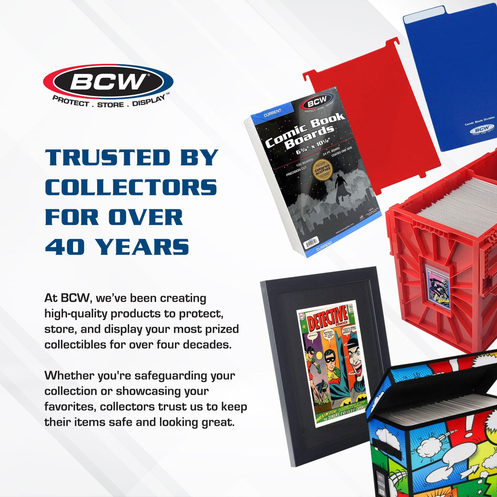BCW collector setup using boards and bags for organized storage.