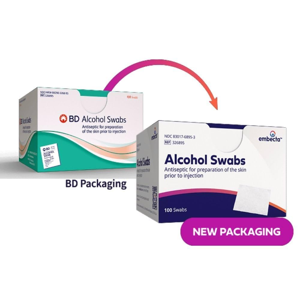 BD Alcohol Swabs with individually foil-wrapped packets ensure freshness and portability.