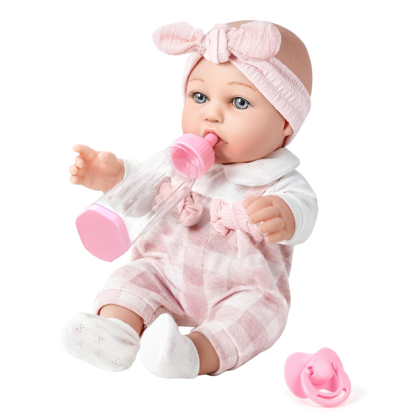 BDDOLL 12-inch baby doll with realistic eyes for lifelike pretend play.