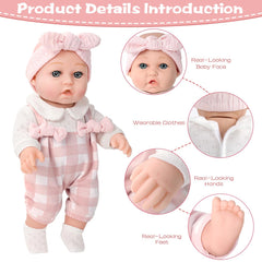 BDDOLL rotatable head and limbs enhance natural posing during pretend caregiving.