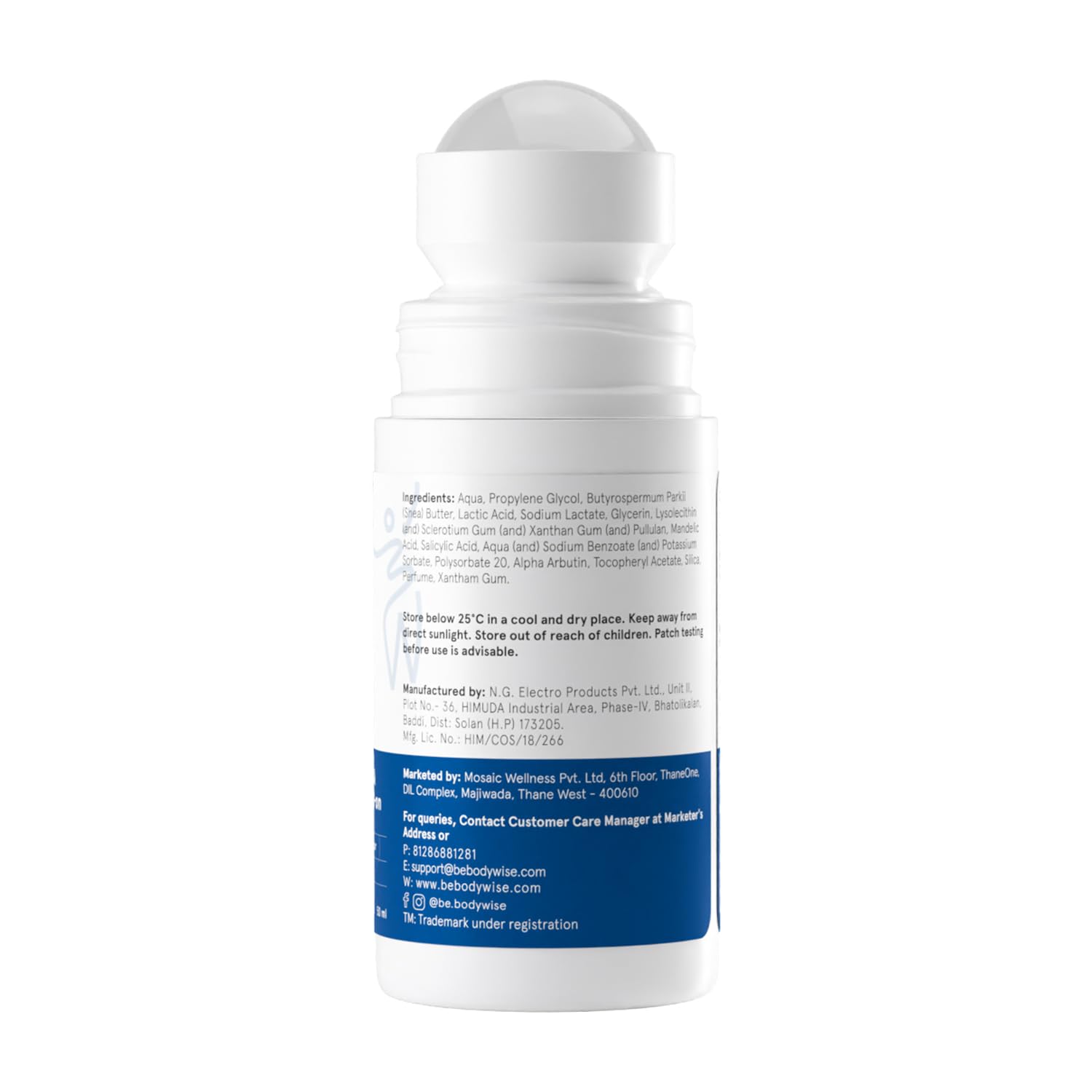 Be Bodywise 1.7 oz size beside travel-friendly packaging.