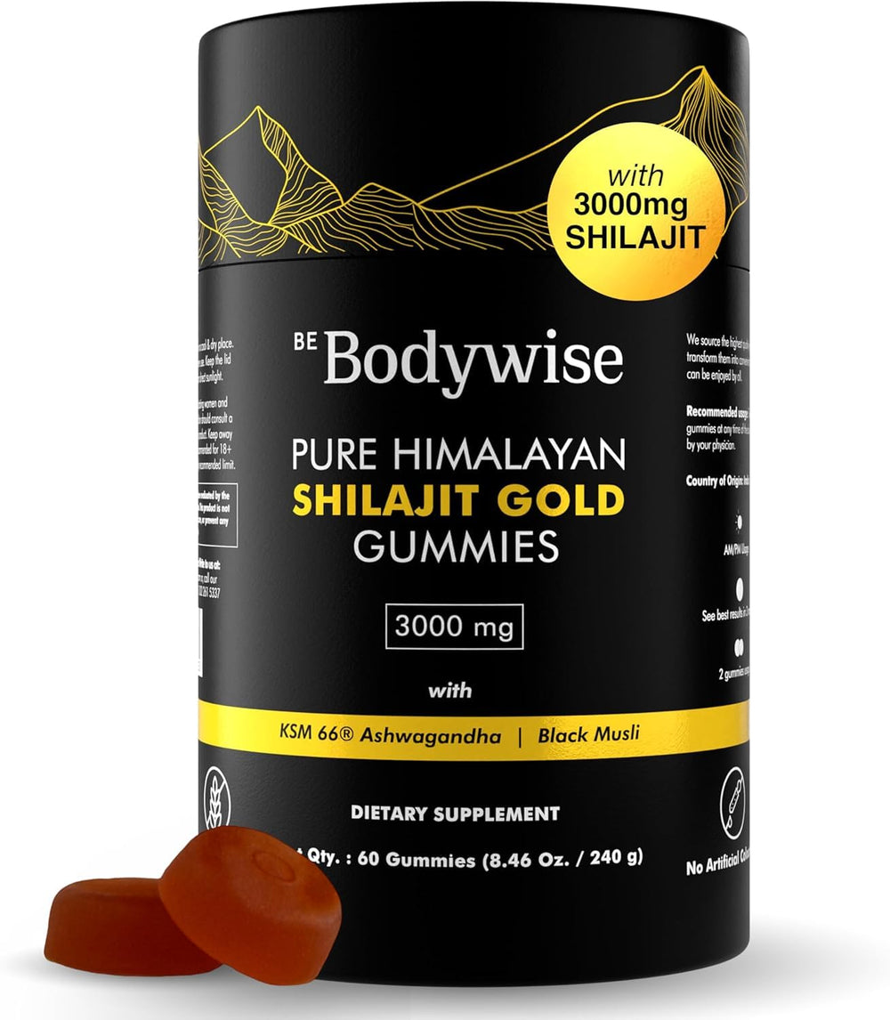 Be Bodywise Gold Shilajit Gummies packaging signaling daily energy and convenience.