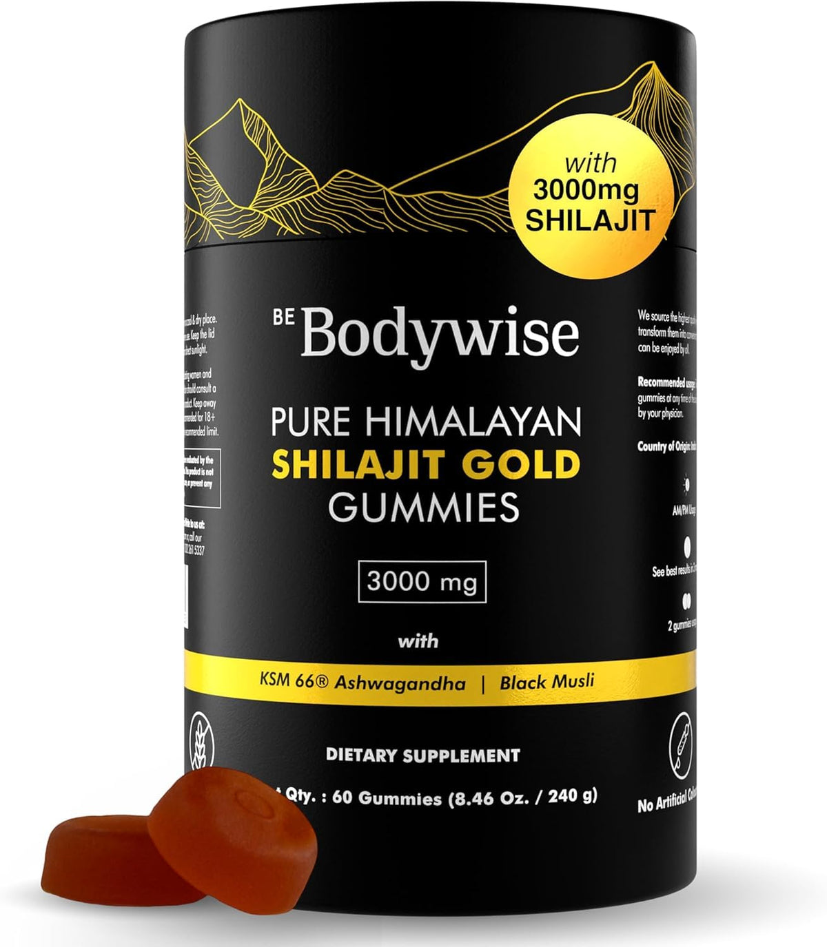 Be Bodywise Gold Shilajit Gummies packaging signaling daily energy and convenience.