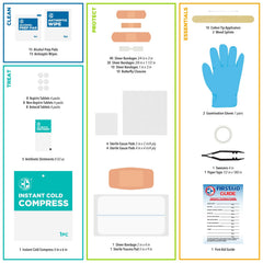 Be Smart Get Prepared assorted bandages collection supports minor injuries at home, school, or outdoors.