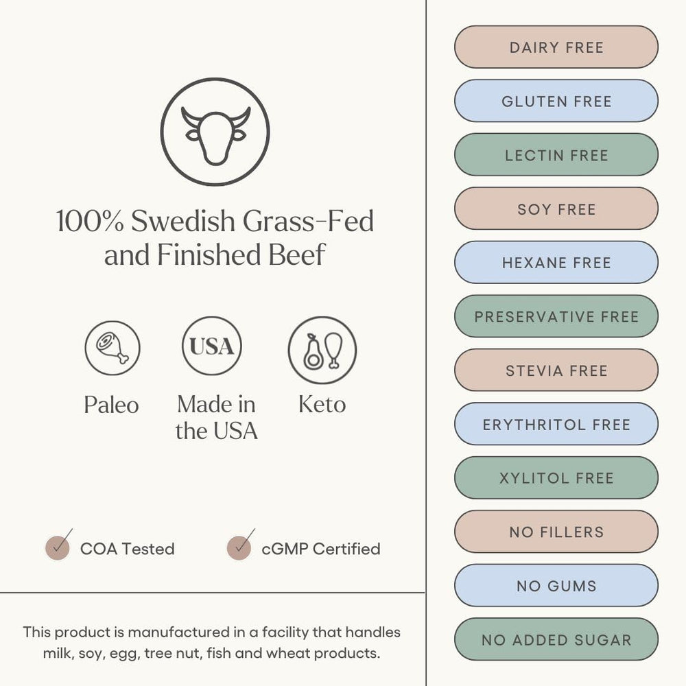 Be Well by Kelly single-ingredient beef protein close-up highlighting beef isolate