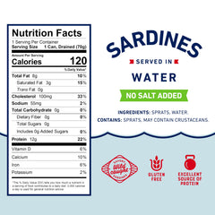 Beach Cliff no-salt-added sardines can showcase gluten-free keto-friendly pantry staple.