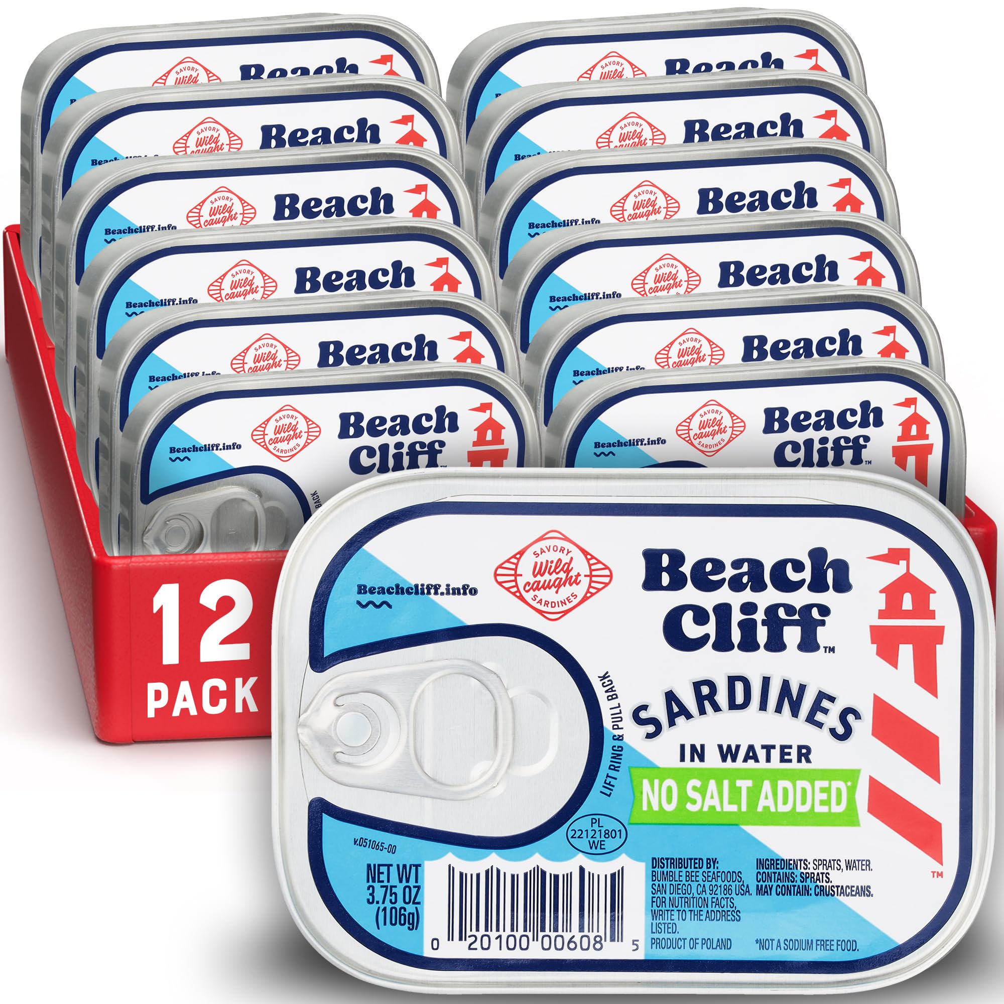 Beach Cliff sardines in water can offer quick, high-protein snacking.