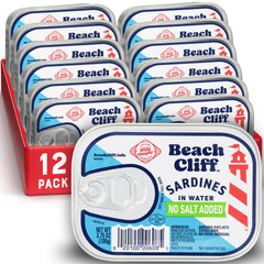 Beach Cliff sardines in water can offer quick, high-protein snacking.