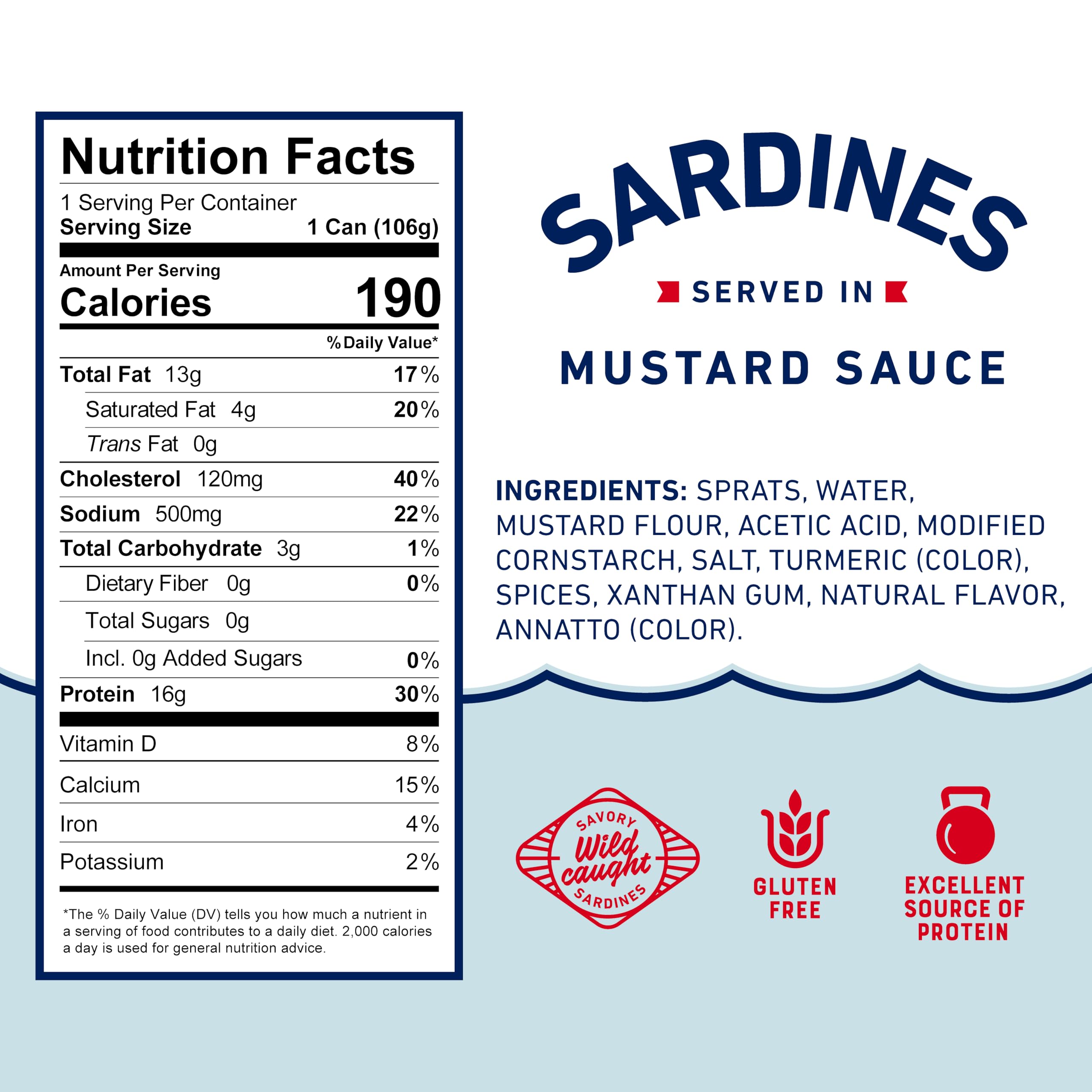 Closeup of Beach Cliff sardines in mustard sauce showing texture and flavor.