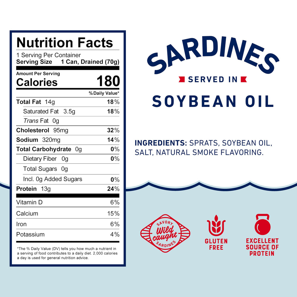 Beach Cliff sardines snack in oil, protein-packed option for on-the-go meals.