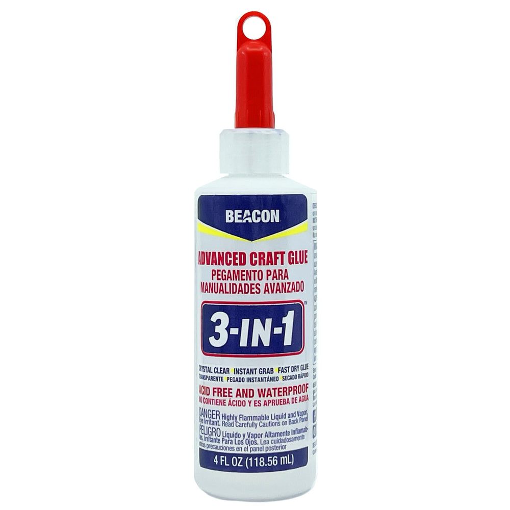 Beacon 3-in-1 glue crystal-clear finish for wood projects and ceramics.