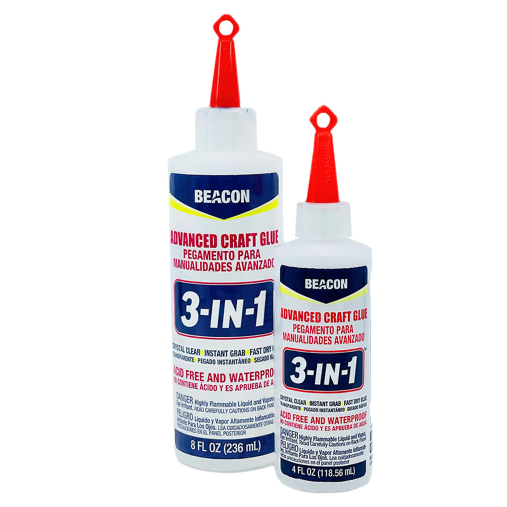 Beacon 3-in-1 glue provides instant grab for quick craft assembly.