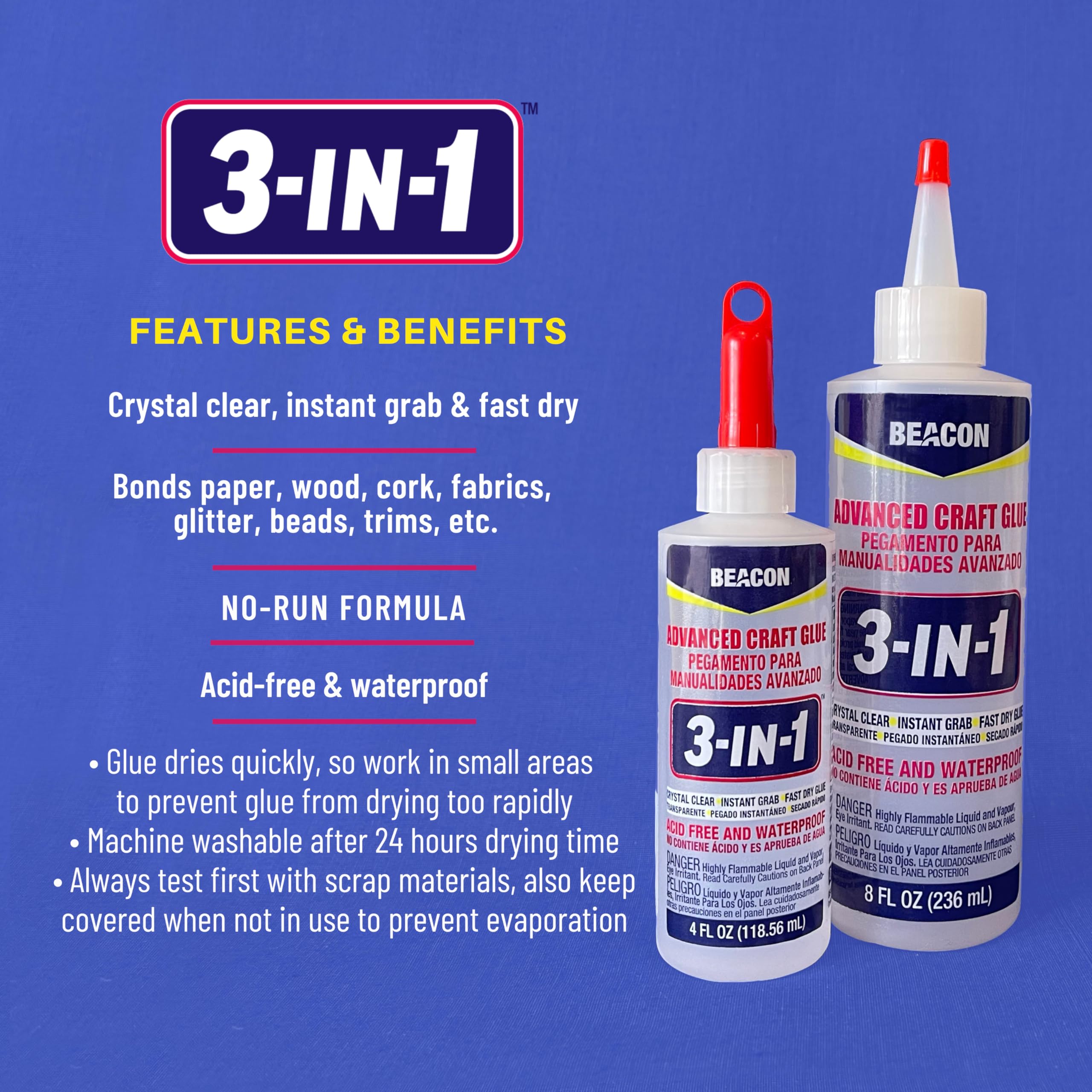 Beacon 3-in-1 glue waterproof and no-run for clean, durable bonds.