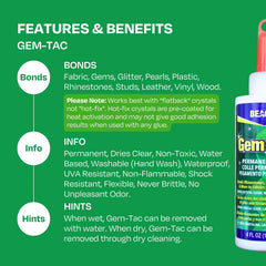 Beacon Gem-Tac fine-tip applicator enables precise placement of small crystals.