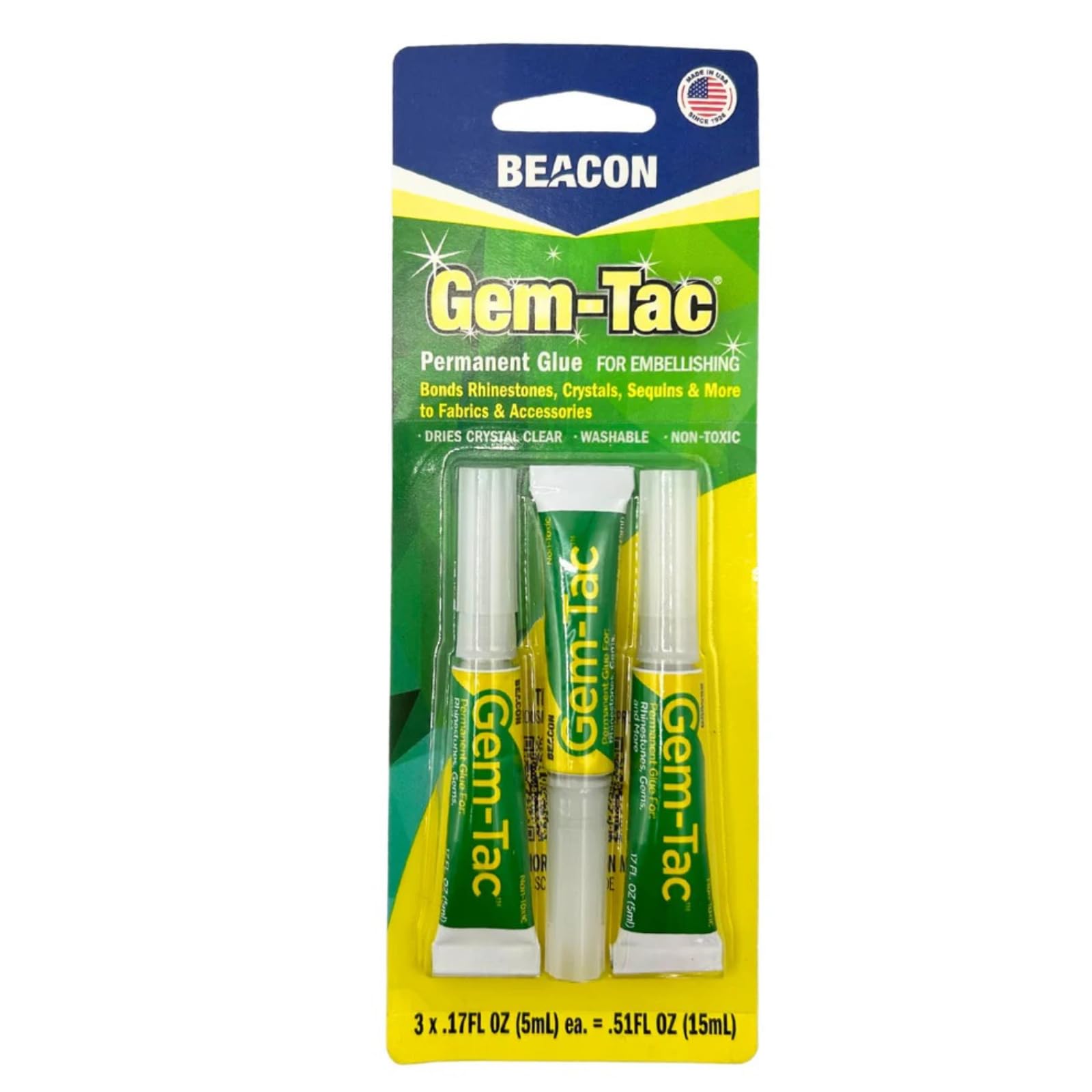 Beacon Gem-Tac mini pack bottle closeup for quick craft bonding.