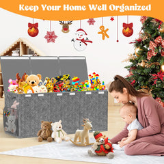 Beadsky 40x14x16 toy chest in gray stores plush toys neatly.