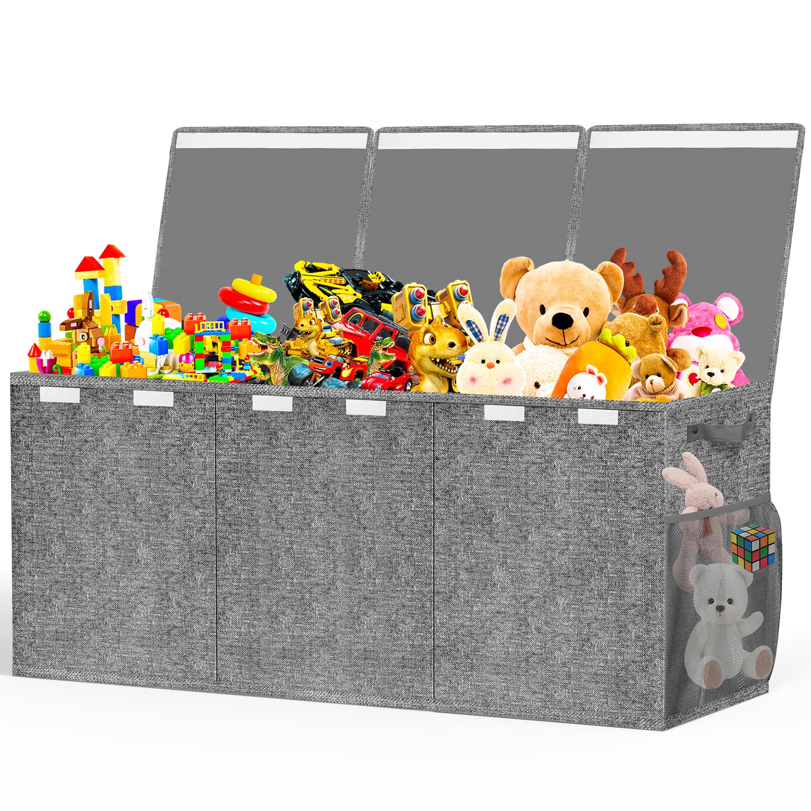 Beadsky extra-large toy box with lids keeps toys dust-free and accessible.