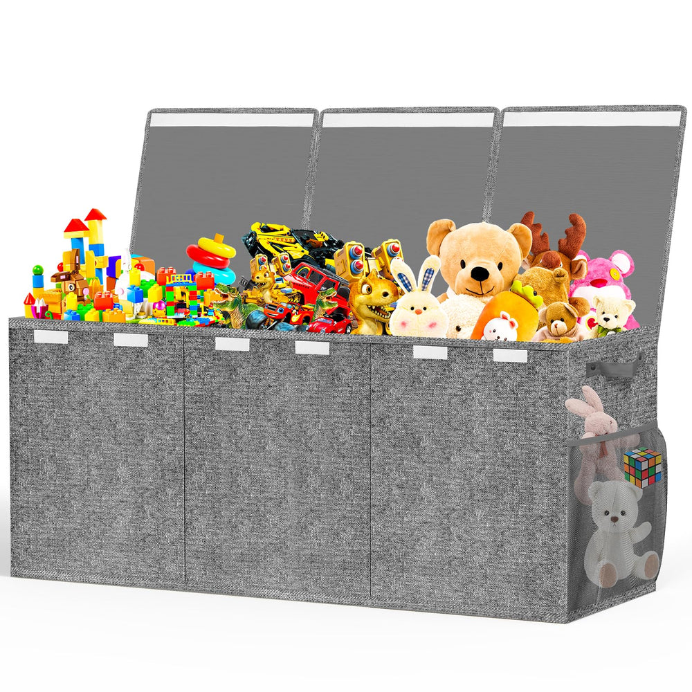 Beadsky extra-large toy box with lids keeps toys dust-free and accessible.