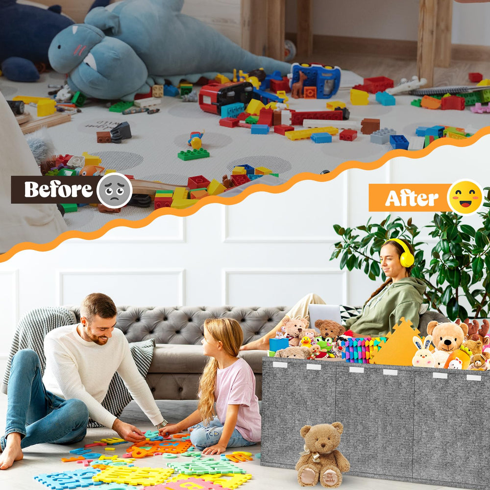 Beadsky toddler storage bin supports kids' cleanup and organization.