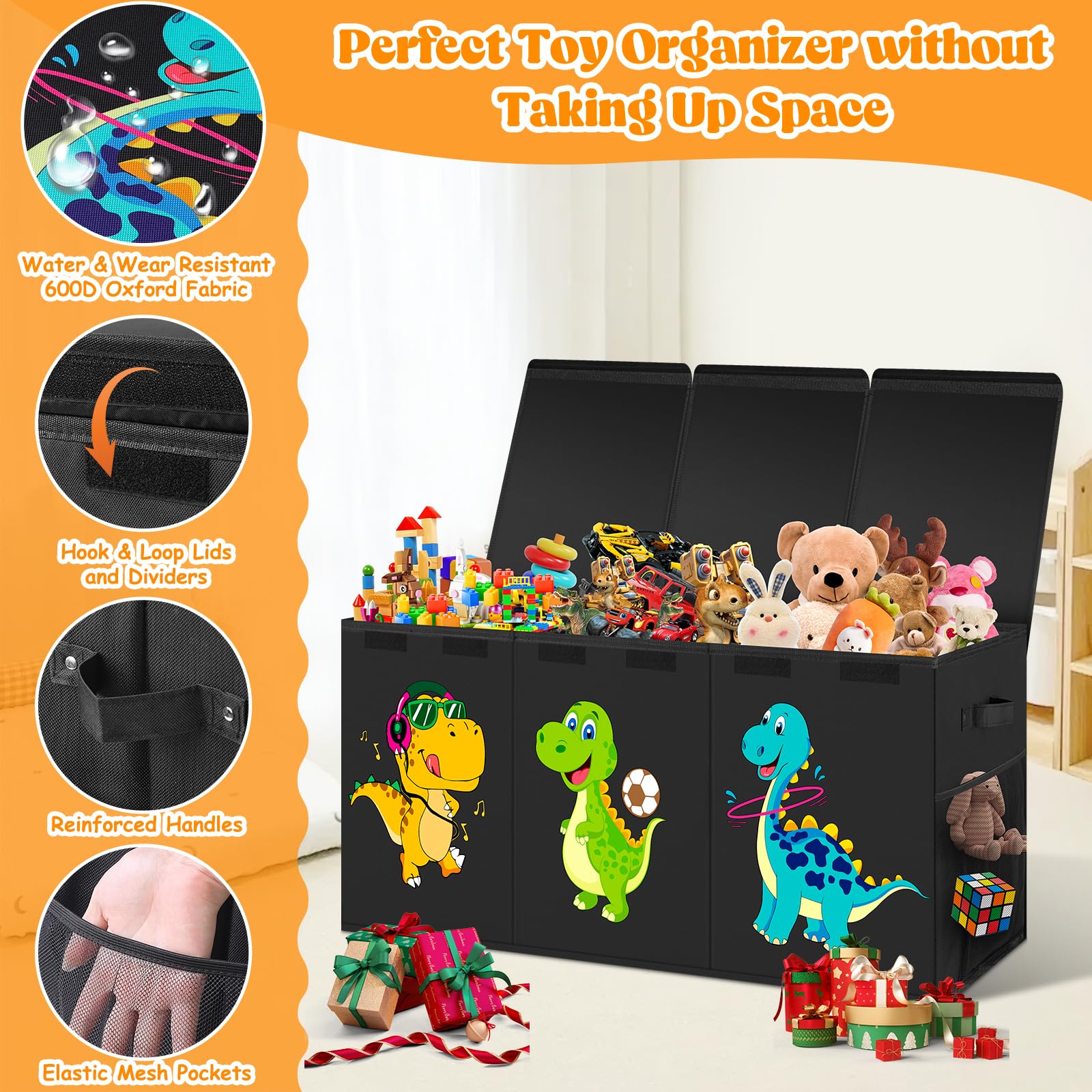 Beadsky toy box folded flat for compact storage when not in use.