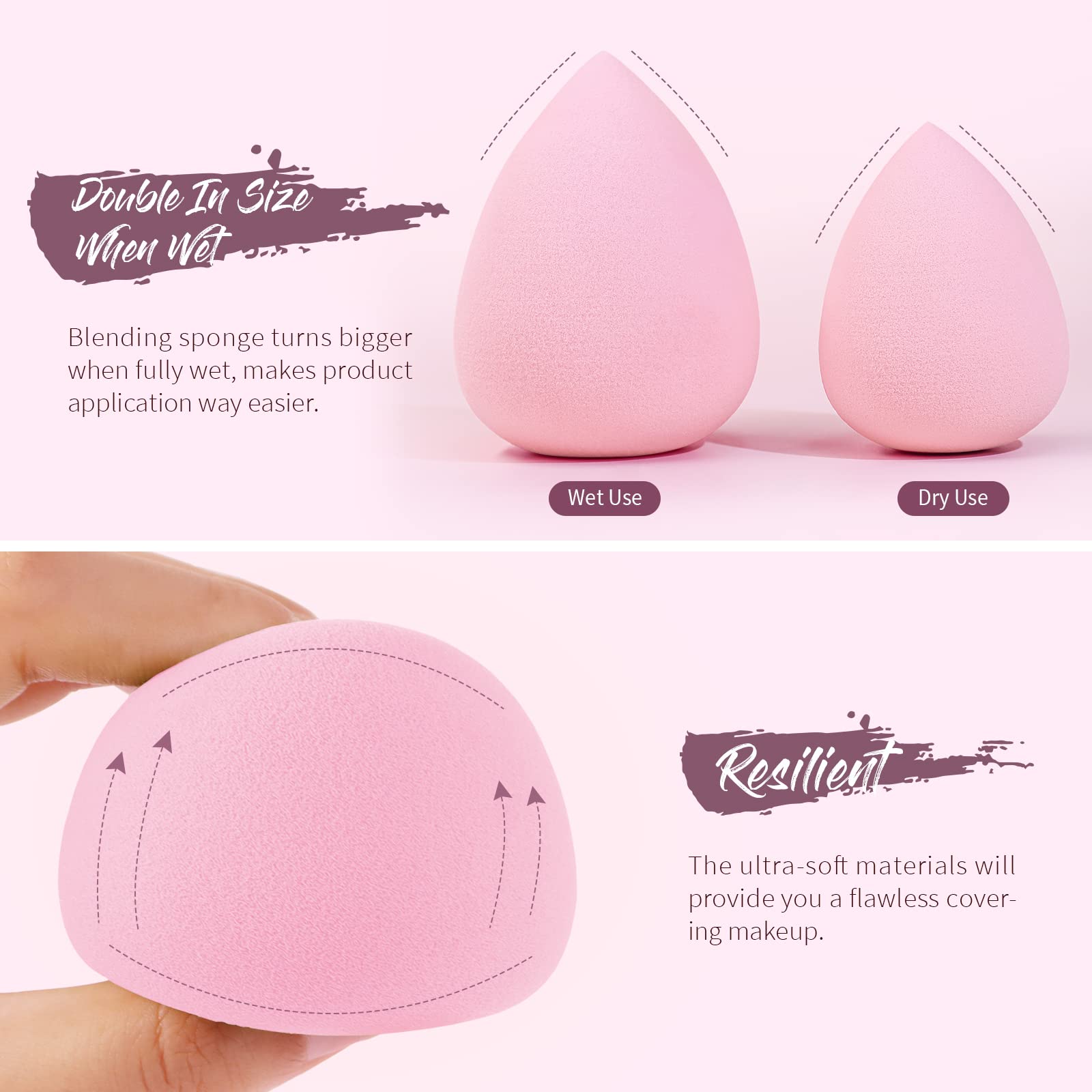 BEAKEY teardrop blending sponge for precise concealer and contour work