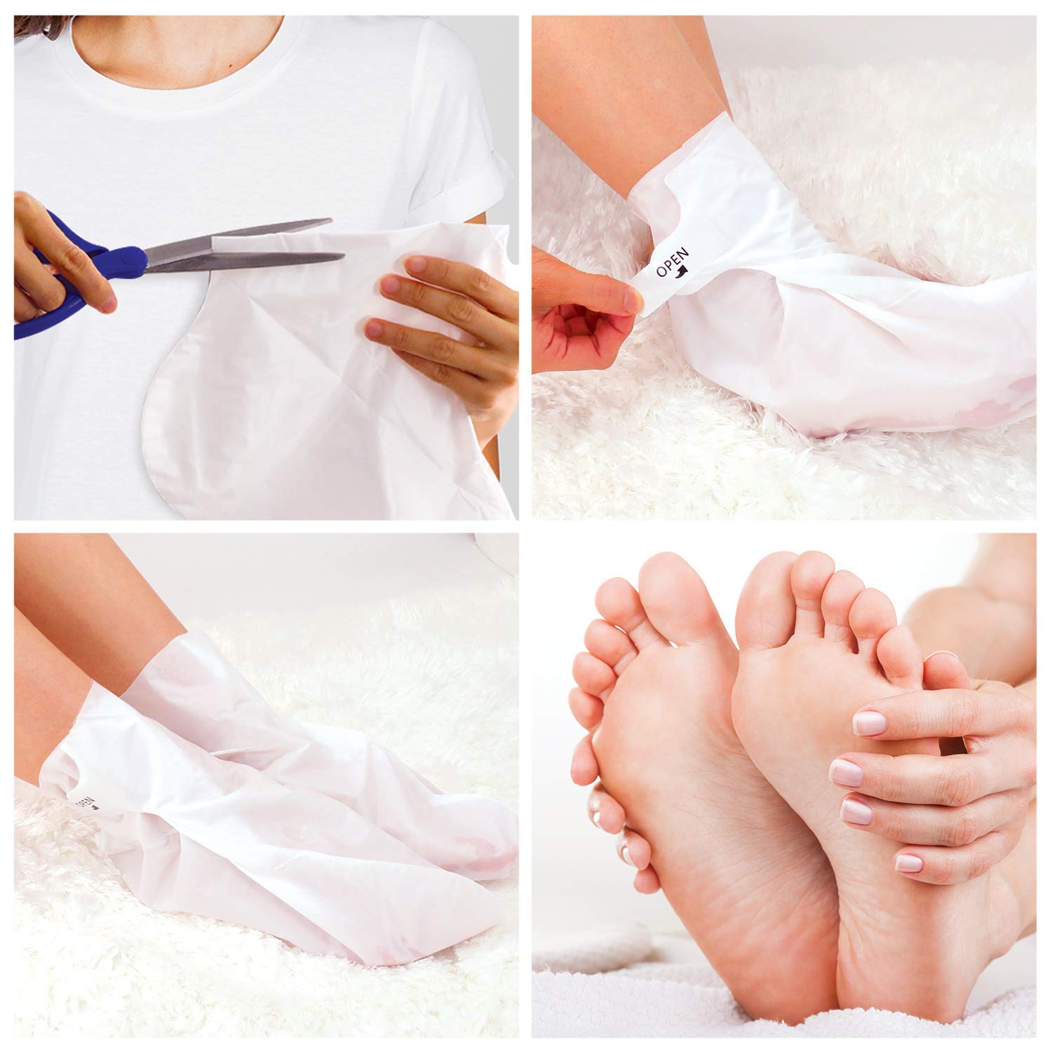 Bealuz foot peel application scene demonstrates simple use