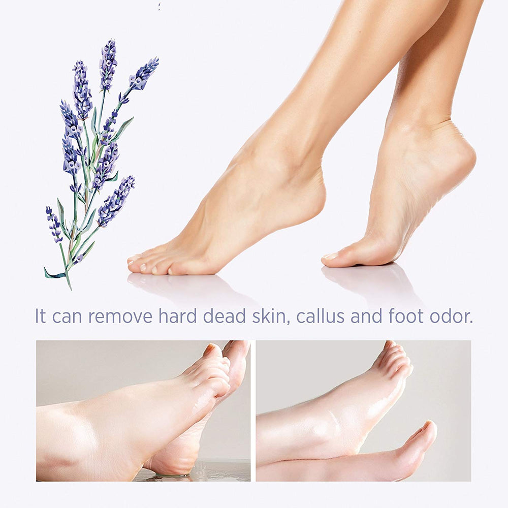 Bealuz lavender foot care results showing smoother feet