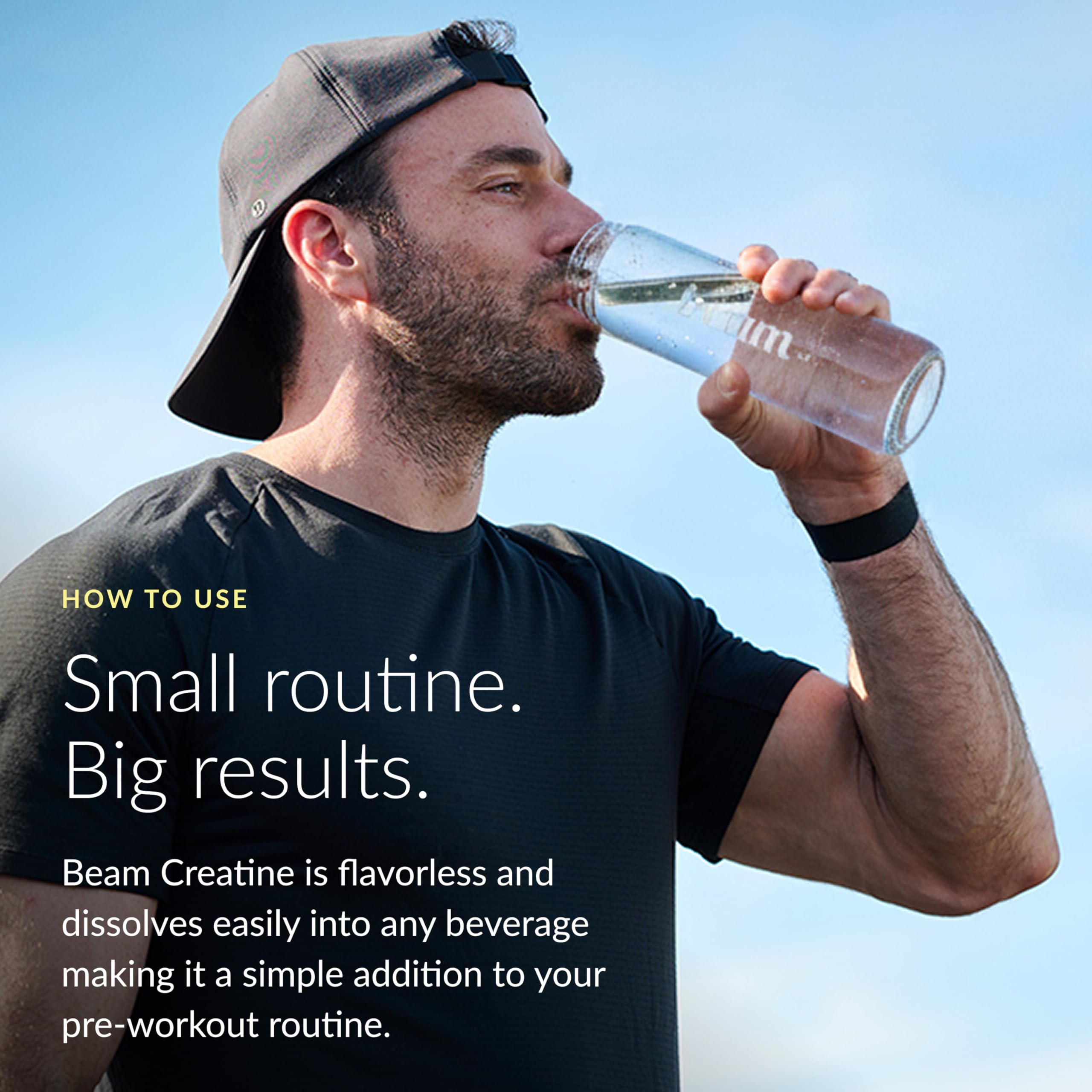 Beam Creatine Monohydrate in action during workouts to support strength and lean growth.