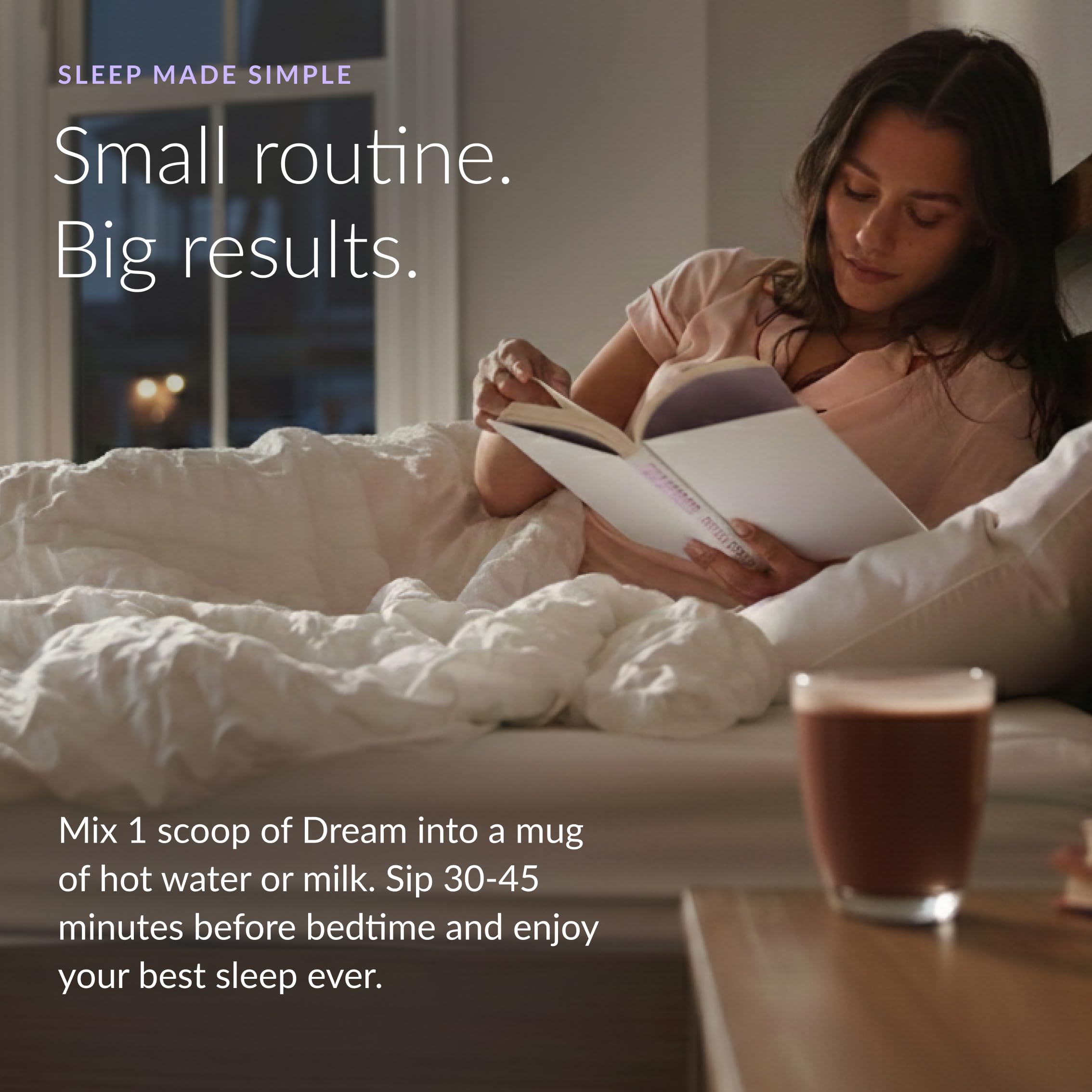 Beam Dream Sleep Powder ingredients closeup featuring melatonin and magnesium.