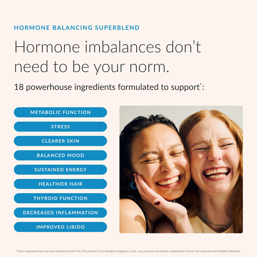 Beam Glow label closeup reveals key nutrients supporting endocrine health.