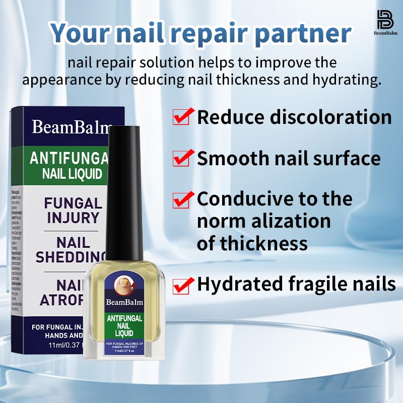 BeamBalm liquid drops deliver precise, mess-free application on nails.