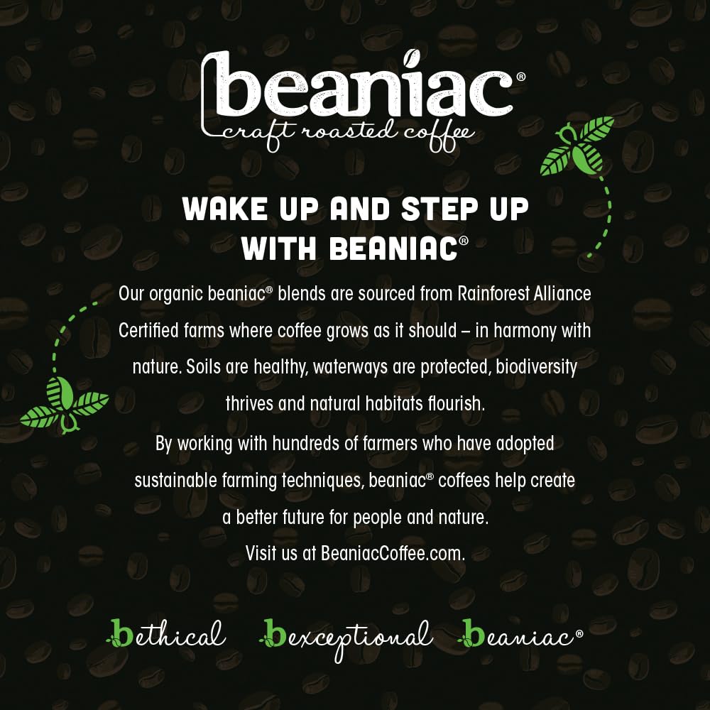 Beaniac brew moment at home with cup ready and blissful aroma.