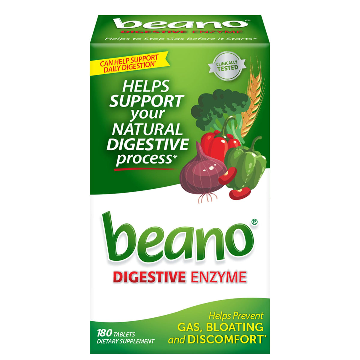 Beano Ultra 800 bottle front ready for everyday gas relief during meals.
