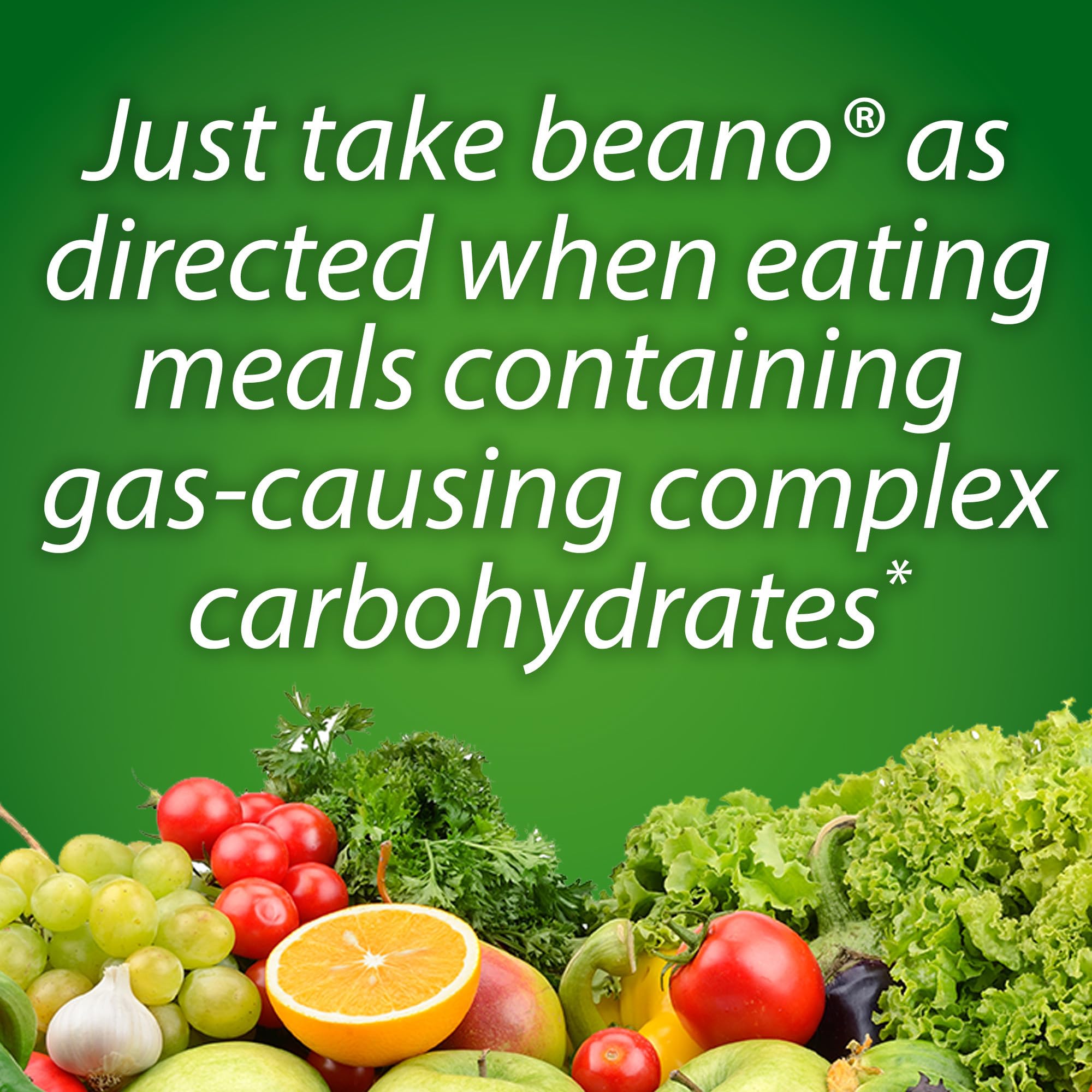 Digestive enzyme graphic illustrating Beano Ultra 800 mechanism of action.
